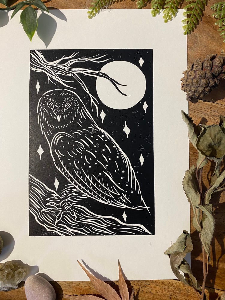 Image of Barn Owl Lino Prints