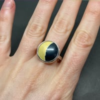 Image 2 of Yellow Crescent Moon Ring - Size N