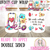 Image 1 of Nurse Bible verse UVDTF cup wrap
