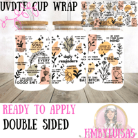 Image 1 of Daily Affirmations Double sided UVDTF cup wrap