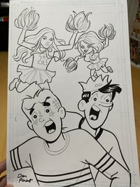 Image 1 of ARCHIE VARIANT COVER ORIGINAL ART featuring BETTY AND VERONICA as MEGAN and BRIDE of CHUCKY! 