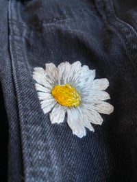 Image 2 of Hand Embroidered Denim Jacket - Daisies