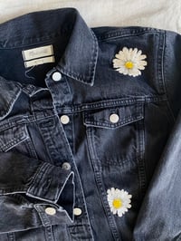 Image 1 of Hand Embroidered Denim Jacket - Daisies