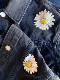 Image 3 of Hand Embroidered Denim Jacket - Daisies