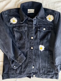 Image 4 of Hand Embroidered Denim Jacket - Daisies