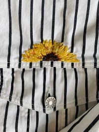 Image 4 of Hand Embroidered Crop Denim Jacket - Sunflower