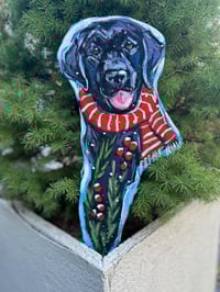 Black Lab Holiday Garden Fairy Red Stripe
