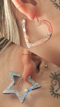 Image 1 of star & heart hoops - winter edition