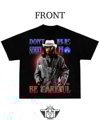 Image 1 of Oversized Cropped 'Be Careful' Shirt
