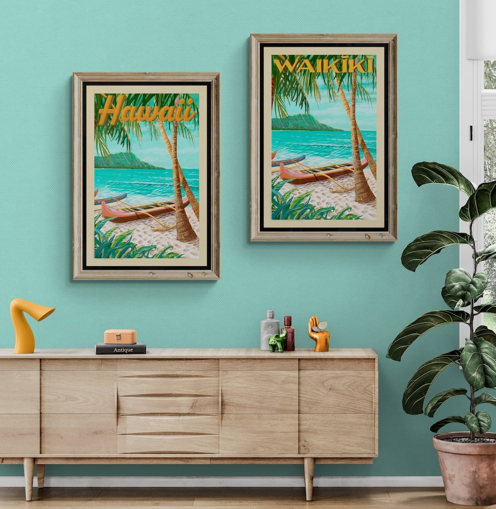 Original Hawaii Beach Hand Drawn And Signed Art Print | Martens