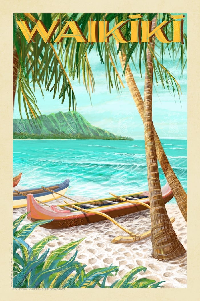 Hawaii | Vintage Style Travel Art | Print No 129 | Martens