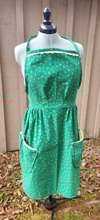Image 7 of Retro Cordoroy Pinafore Apron in Green