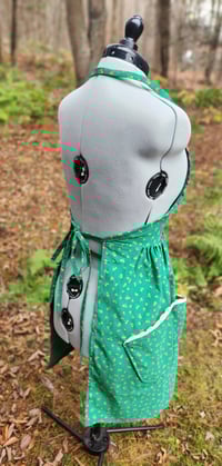 Image 2 of Retro Cordoroy Pinafore Apron in Green