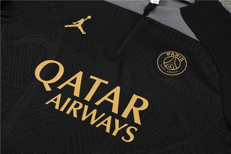black and gold psg tracksuit