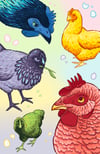 Rainbow Chicken Print