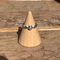 Image 1 of Diamond Texture Silver Drop Ring
