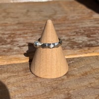 Image 2 of Diamond Texture Silver Drop Ring