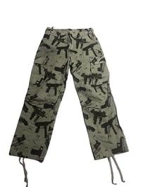 Hot Lead Over Dyed Cargo Pants Safari Green