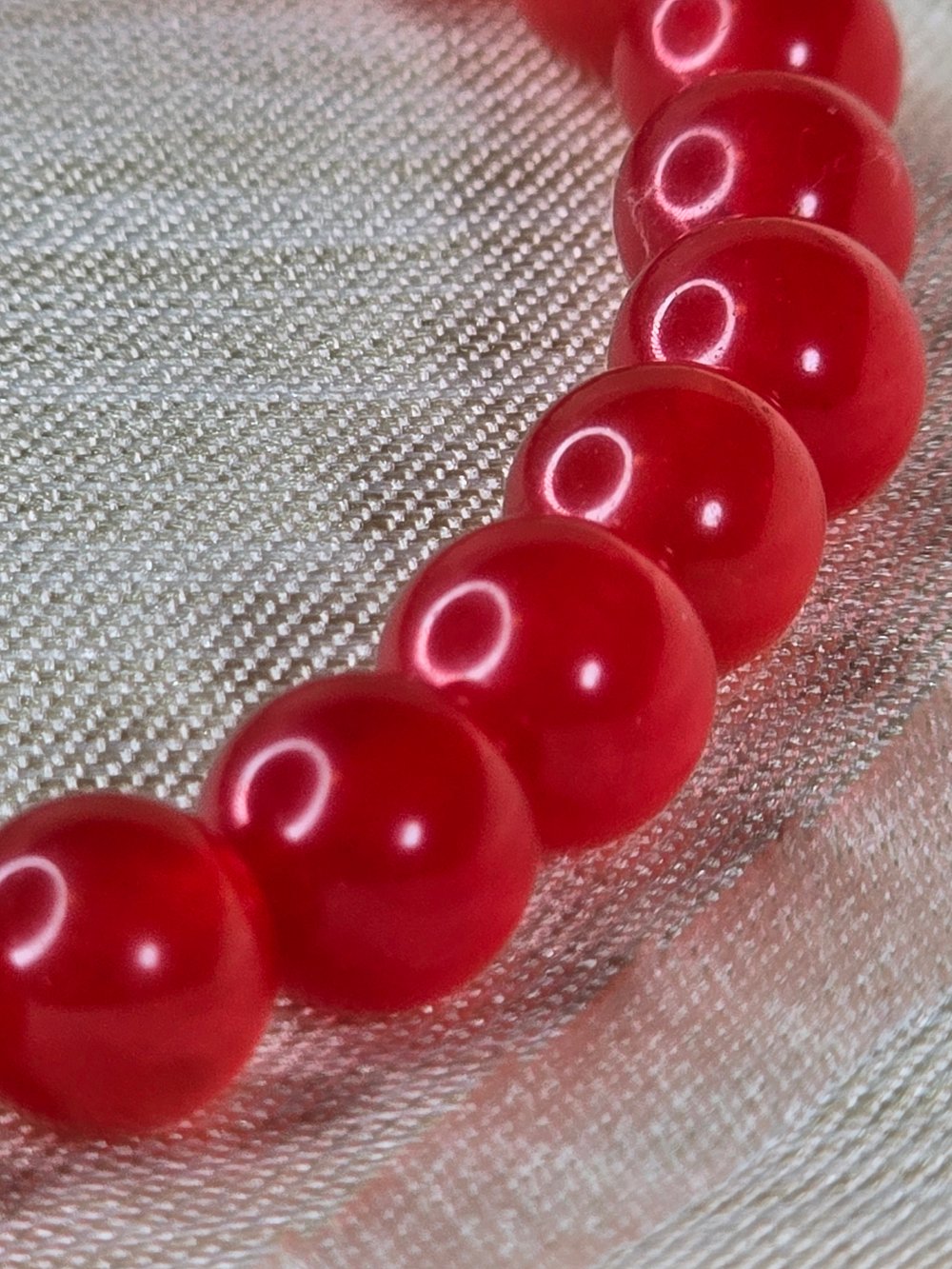 Image of Red Jade Natural Stone Beaded Bracelet