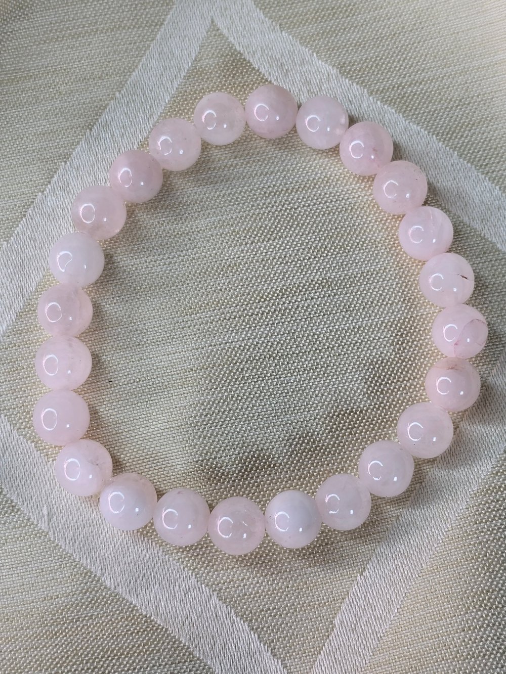 Image of Pink Rose Quartz Crystal Healing Beaded Bracelet