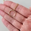 14k Gold filled open circle necklace