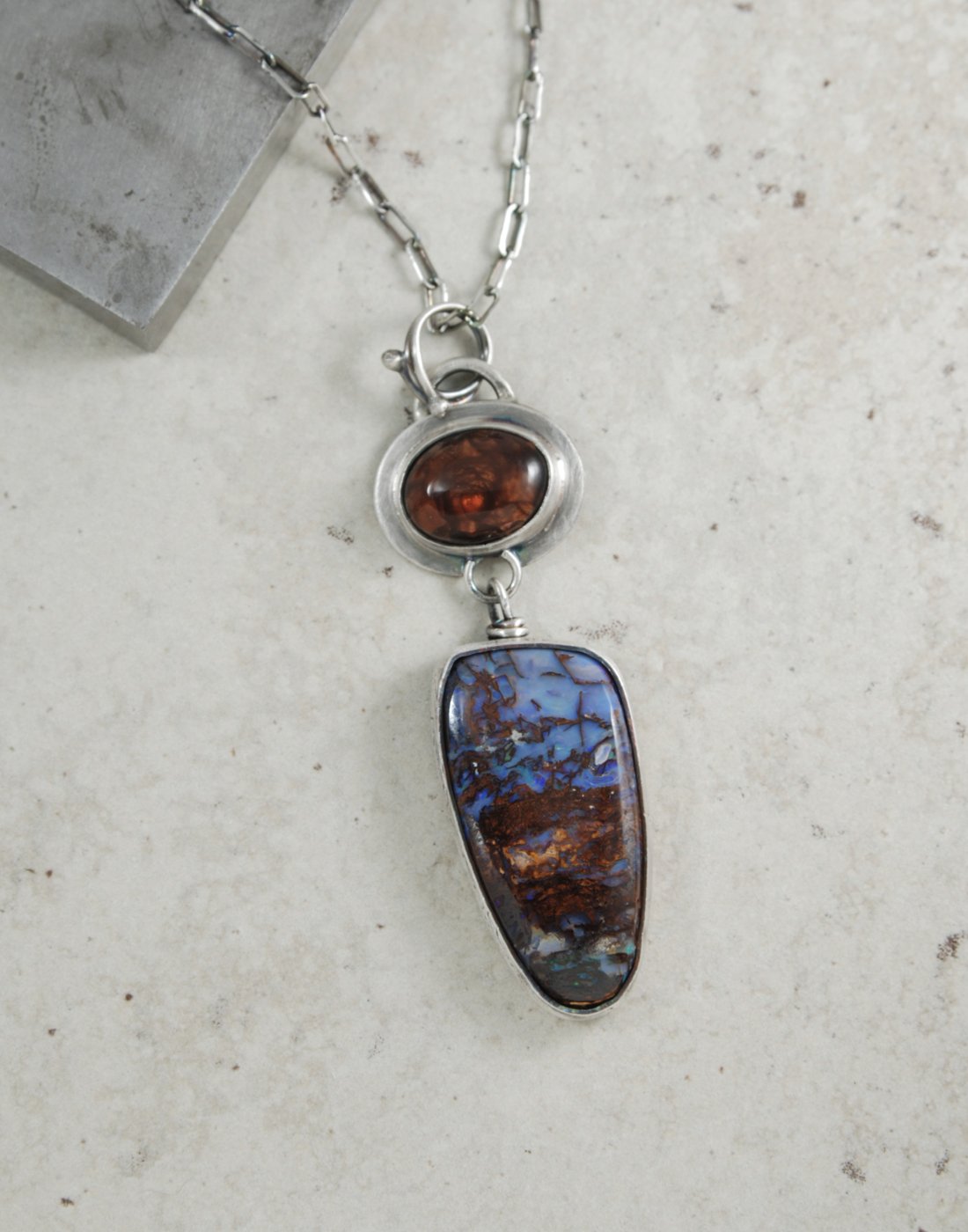 Image of Fire and Ice, Boulder Opal and Fire Agate