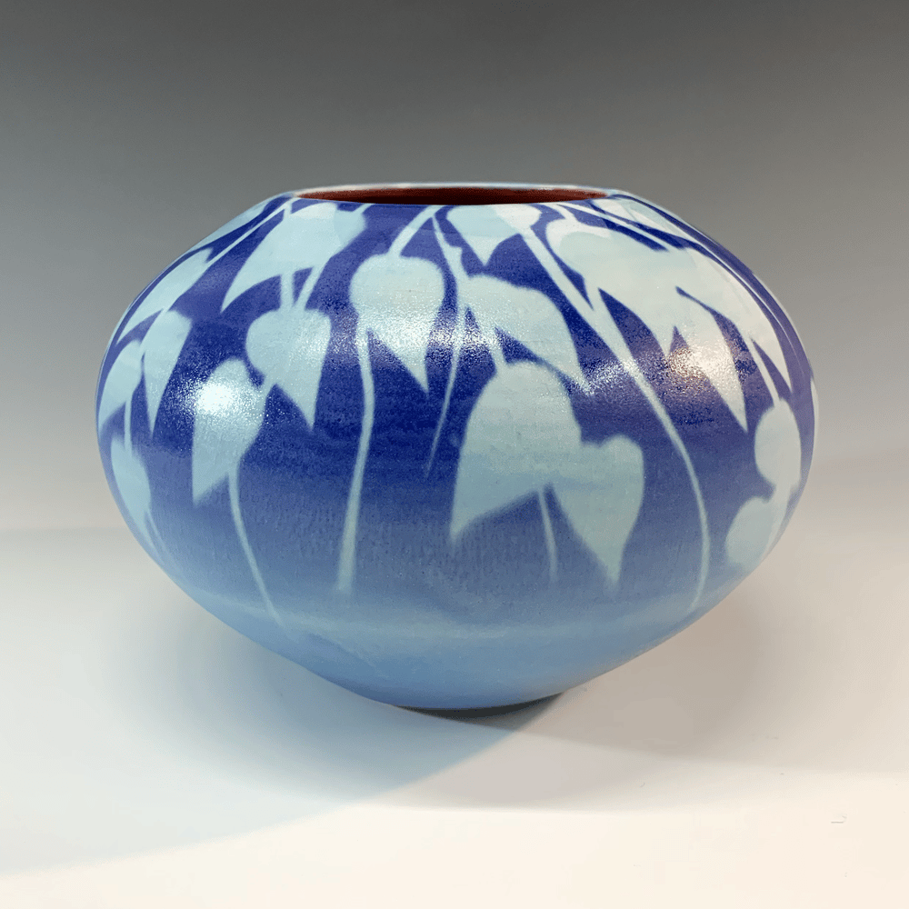 Image of Blue Vines Jar, Medium 