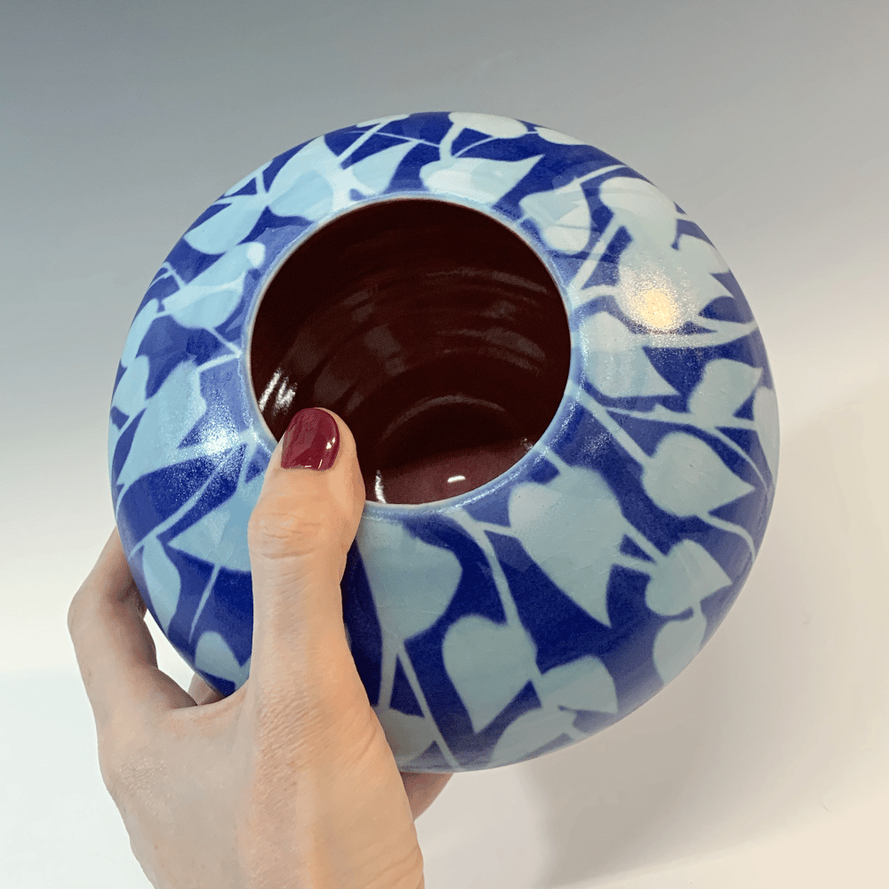 Image of Blue Vines Jar, Medium 