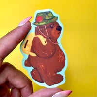 Image 2 of Hiking Bear Vinyl Sticker