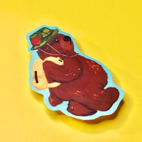 Image 1 of Hiking Bear Vinyl Sticker