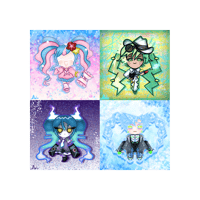 Image 1 of COOKIE RUN X POKEMIKUS HOLOGRAPHIC STICKERS AND KEYCHAINS MTO