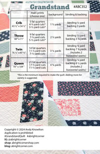 Image 2 of Grandstand quilt pattern - PDF version