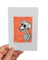 Day of the Dead Skeleton Dog Art Card