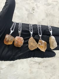 Image 4 of RAW CITRINE PENDANT W/24" CHAIN (OPTIONAL) - BRAZIL 