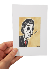 Day of the Dead Skeleton Salvador Dali Art Card