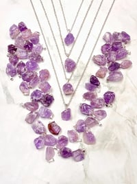 Image 3 of RAW AMETHYST PENDANT WITH 24"  CHAIN (OPTIONAL)- BRAZIL 