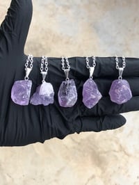 Image 4 of RAW AMETHYST PENDANT WITH 24"  CHAIN (OPTIONAL)- BRAZIL 