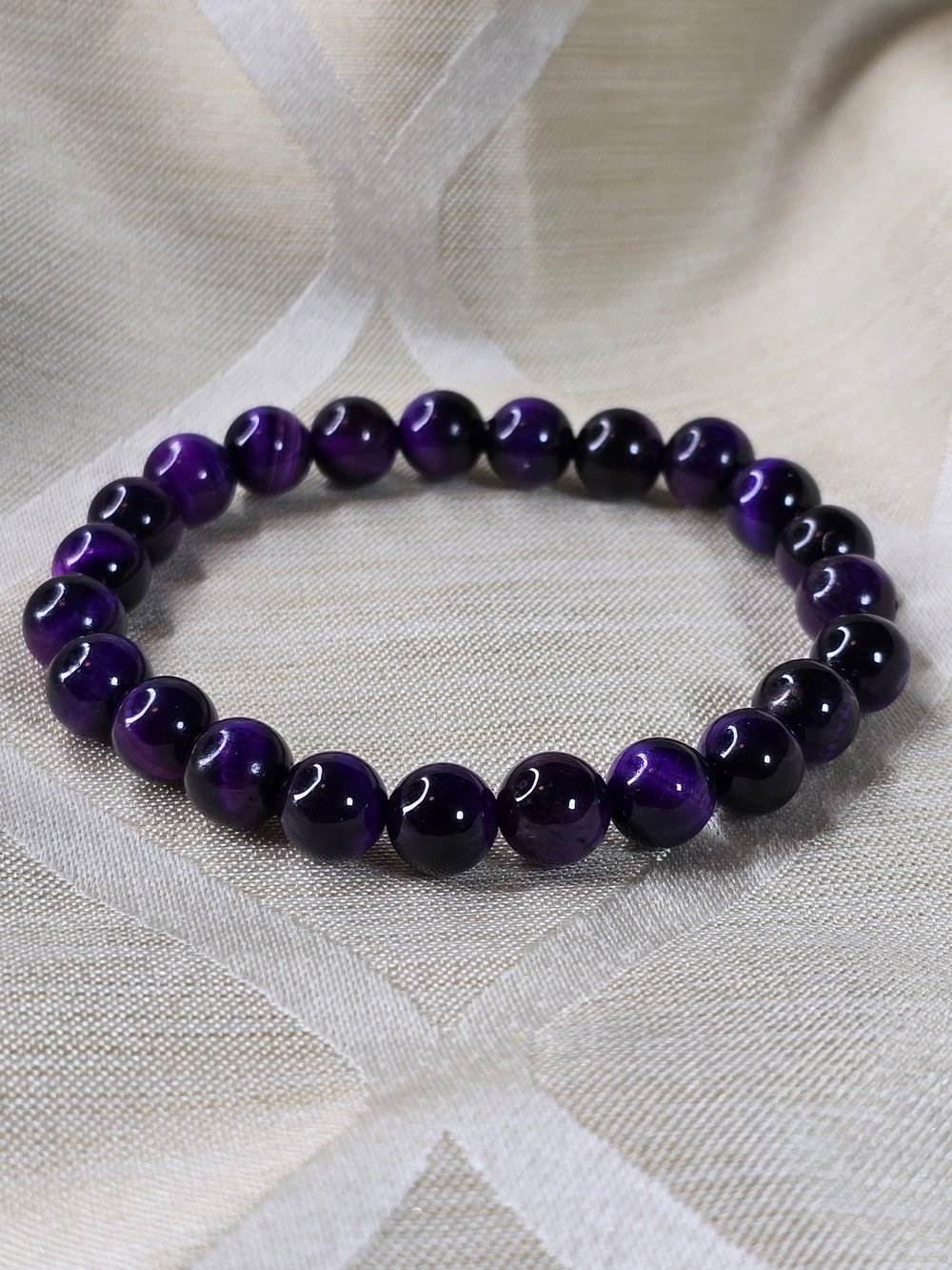 Image of Dark Purple Tigers Eye Healing Bracelet