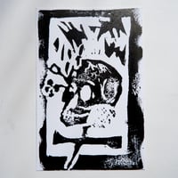 Image 1 of Crossed Bones - Linoleum Hand Print