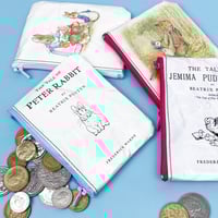 Image 1 of Beatrix Potter Book Page Coin Purses (Peter Rabbit, Jemima Puddleduck, Tom Kitten)