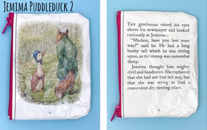 Image of Beatrix Potter Book Page Coin Purses (Peter Rabbit, Jemima Puddleduck, Tom Kitten)