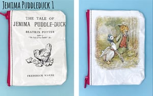 Image of Beatrix Potter Book Page Coin Purses (Peter Rabbit, Jemima Puddleduck, Tom Kitten)