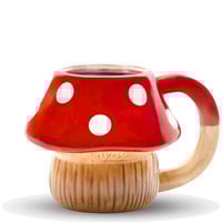 Image 2 of π Amanita Mushroom Coffee Mug - Ceramic - Polka Dot - Cottagecore