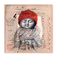 Image 1 of Paper Art Print - "Jizo à l'écharpe"