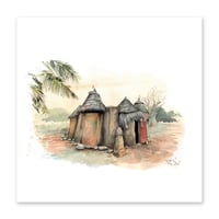 Image 1 of Paper Art Print - "Tata Somba à la porte rouge"