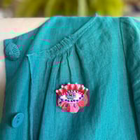Image 2 of Circus Eye Hand Embroidered Brooch