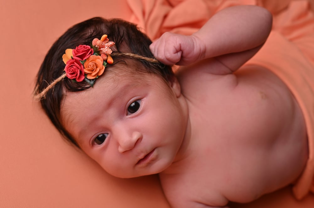 Image of Backdrop + wrap newborn SAUMON 