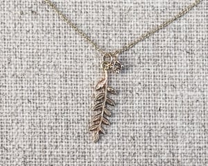 Image of *SALE* 9ct fern leaf and Champagne diamond  necklace