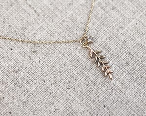 Image of *SALE* 9ct fern leaf and Champagne diamond  necklace