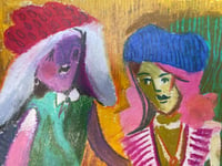 Image 3 of Three women wearing berets sketch